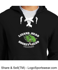 Lace-up Adult Hooded Sweatshirt - Black Design Zoom